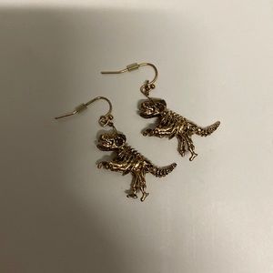 Gold T-Rex Earrings